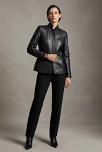 Load image into Gallery viewer, Vilniaus Kailiai Mod. 09771xxx men's jacket in dark fabric with zipper and collar, displayed on a hanger.