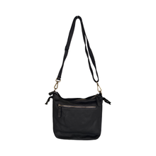 Load image into Gallery viewer, Black shoulder bag with a strap on a white background