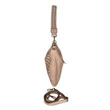 Load image into Gallery viewer, Beige leather keychain with a unique design on a white background