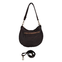 Load image into Gallery viewer, Black shoulder bag with a strap on a white background