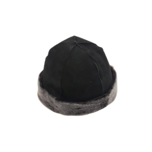 Load image into Gallery viewer, Black and gray beanie hat on a white background