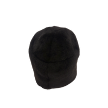 Load image into Gallery viewer, A dark chocolate brown sheepskin fur cap with a soft fur design and lining, displayed on a neutral background.
