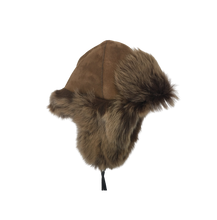 Load image into Gallery viewer, A trapper sheepskin fur unisex cap with adjustable leather band.