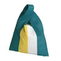 Load image into Gallery viewer, Colorful fabric with green, yellow, and white sections on a plain background