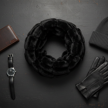 Load image into Gallery viewer, Vilniaus Kailiai scarf featuring soft, luxurious fabric with intricate pattern and neutral tones, stylish accessory for any outfit.
