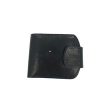 Load image into Gallery viewer, A black, small-sized leather wallet for women with a Swarowsky crystal embellishment on the bottom right corner.