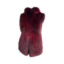Load image into Gallery viewer, A red fox and textile vest with a fitted silhouette and hook opening at the front. It appears to be designed for layering over other clothing items.