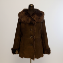 Load image into Gallery viewer, Vilniaus Kailiai Mod. 08690xx1 jacket, black and gray fabric with zipper front and stand collar, shown on a hanger.