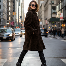 Įkelti nuotrauką į galerijos peržiūros programą, Vilniaus Kailiai Mod. 02291xx coat, stylish winter outerwear with a clean design and cozy fabric, displayed on a hanger.