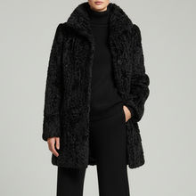 Įkelti nuotrauką į galerijos peržiūros programą, Vilniaus Kailiai Mod. 06544xxx jacket in soft fabric, shown in a front view with zipper and collar details.