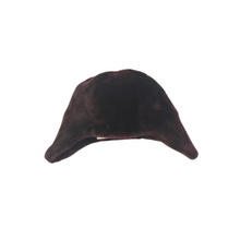 Load image into Gallery viewer, Dark brown round and ear protected sheepskin fur hat.