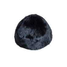 Load image into Gallery viewer, Black crochet style rabbit fur cap for women