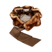 Load image into Gallery viewer, Brown Mink scarf wearable in several ways, adjustable length.
