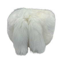 Load image into Gallery viewer, White fur bootie on a white background