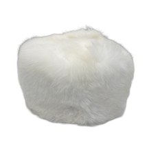 Load image into Gallery viewer, A round bluefox fur cap with a textile lining and no visible branding.