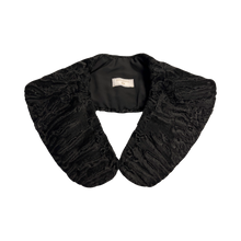 Load image into Gallery viewer, Black astrachan shawl collar with the lining