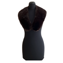 Load image into Gallery viewer, A mink collar with lining displayed on a mannequin, featuring a plush brown fur collar and lining.