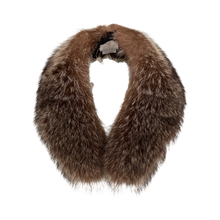 Load image into Gallery viewer, A natural raccoon fur collar displayed on a plain background.