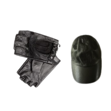 Load image into Gallery viewer, Genuine leather black colour gloves;+ black sports cap