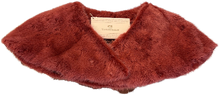 Load image into Gallery viewer, A raspberry red mink bolero jacket with a fur lining and magnetic fastening, displayed on a white background.