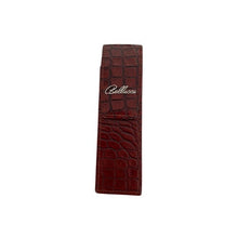 Load image into Gallery viewer, A black crocodile patterned leather pen and pencil case with a 'Cattore' brand tag.