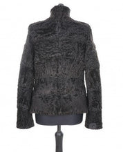 Load image into Gallery viewer, Black astrakhan fur jacket with small front hidden pockets