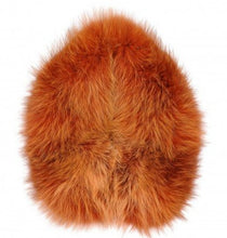 Load image into Gallery viewer, Dark orange Bluefox collar with lining, fur hook fastening, wearable in several ways.