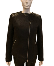 Load image into Gallery viewer, Black jacket with mesh panels on a mannequin against a white background