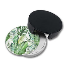 Load image into Gallery viewer, A Set of Leather floral pattern Coasters for Drinks, 6pcs.