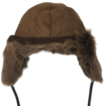 Load image into Gallery viewer, A trapper sheepskin fur unisex cap with adjustable leather band.