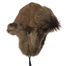 Load image into Gallery viewer, A trapper sheepskin fur unisex cap with adjustable leather band.