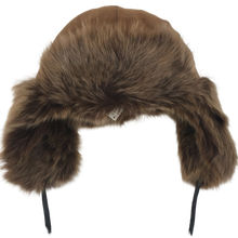 Load image into Gallery viewer, A trapper sheepskin fur unisex cap with adjustable leather band.