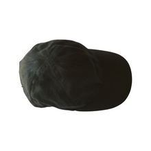 Load image into Gallery viewer, A black color sports cap made of linen with a baseball style, decorative seams, and no lining.