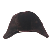 Load image into Gallery viewer, A brown fur cap for women with a flat brim.