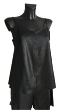 Load image into Gallery viewer, Black sleeveless top on a mannequin against a white background
