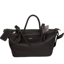 Load image into Gallery viewer, A dark brown classical tote handbag for women with a deer pattern, made of Nappa leather, with multiple compartments and a detachable handle.