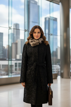 Įkelti nuotrauką į galerijos peržiūros programą, Vilniaus Kailiai Mod. 024862XX coat, stylish winter outerwear with a tailored fit and cozy fabric, displayed on a hanger.
