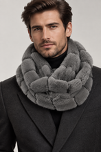 Įkelti nuotrauką į galerijos peržiūros programą, Vilniaus Kailiai scarf with soft fabric and stylish design, shown in a close-up image highlighting the texture and pattern.
