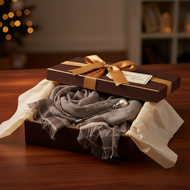 Vilniaus Kailiai DR1114 Rinkinys scarf in soft, cozy fabric with a stylish design, perfect for adding warmth and elegance to winter outfits.