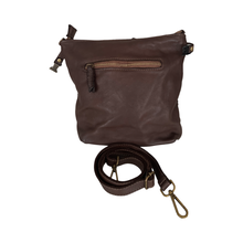 Load image into Gallery viewer, Brown leather crossbody bag with strap on a white background
