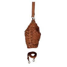 Load image into Gallery viewer, Brown textured bag with matching strap on a white background
