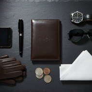 Vilniaus Kailiai Odinis kortelių ir dokumentų dėklas vyrams ir moterims, model OD-1, ruda color, compact wallet for cards and documents.