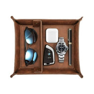 A PU leather storage tray for keys,mobile, jewellery, etc.
