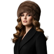 Vilniaus Kailiai Mod. K05724XX stylish hat worn by a woman, featuring a fashionable design and cozy material.