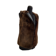 Brown vest with zipping and leather decoration