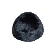 Black crochet style rabbit fur cap for women