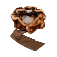Brown Mink scarf wearable in several ways, adjustable length.