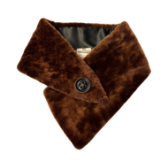 Toscana sheepskin fur scarf with button fastening wearable in multiple ways.