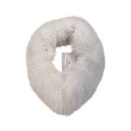 White fox fur round scarf with fur hook fastening and lining