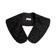 Black astrachan shawl collar with the lining